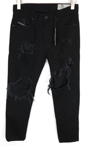 DIESEL Mharky 084WR Men's Jeans W29 L30 Slim Skinny Fit Cotton Black Denim