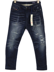 DIESEL Eazee-Ne 0662K Women Jeans W25 Jogg Sweat Ripped Distress Blue RRP€235