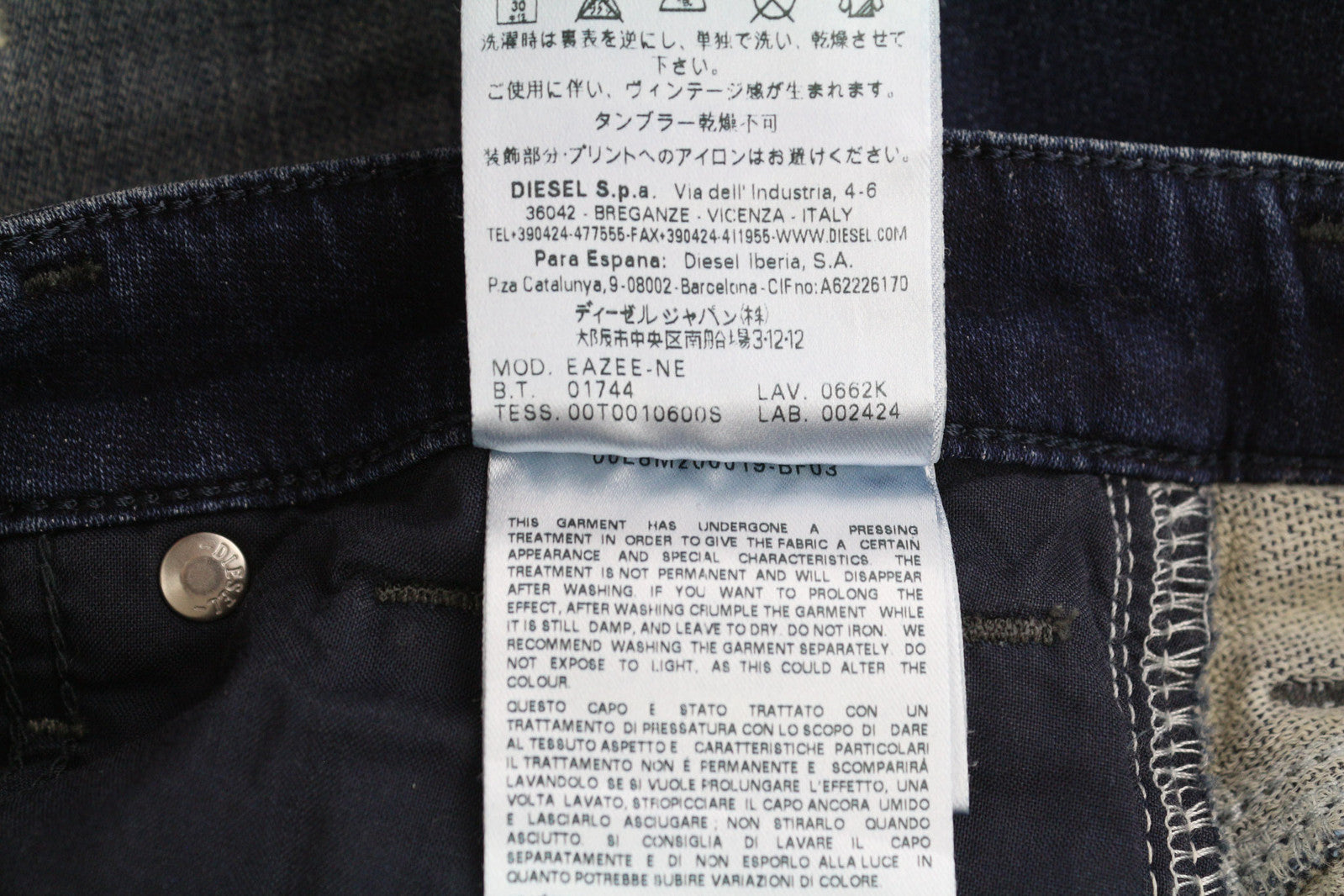 DIESEL Eazee-Ne 0662K Women Jeans W25 Jogg Sweat Ripped Distress Blue RRP€235