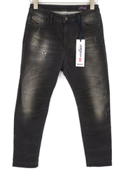 DIESEL Eazee-Ne 0835B Women Jeans W25 Jogg Sweat Ripped Distress Slim RRP€200