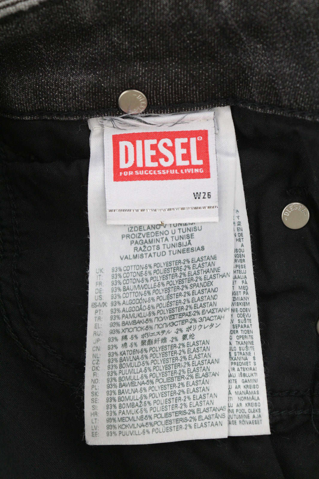 DIESEL D-Ollies-T 09D5 Women Jeans W26 Slim Fit Zipper Washed Black RRP€225