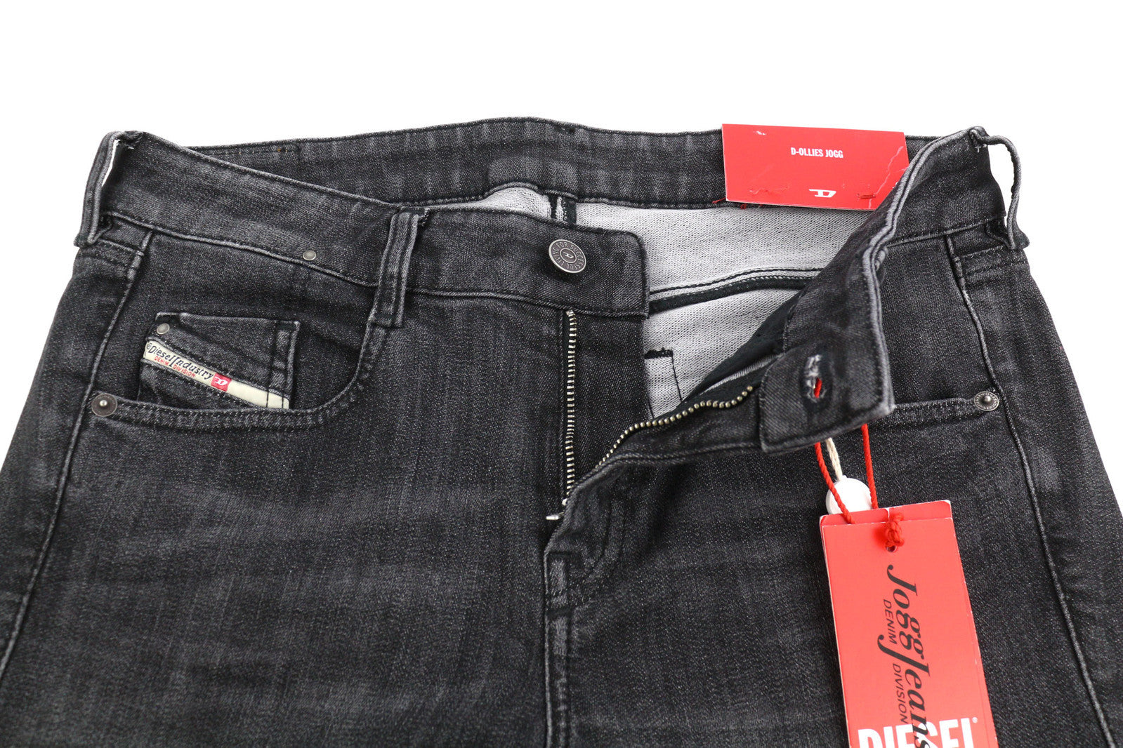 DIESEL D-Ollies-T 09D5 Women Jeans W27 Slim Fit Zipper Washed Black RRP€225