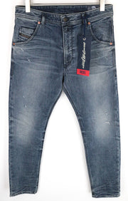 DIESEL Krooley-T 0870W Men's Jeans W31 Sweat Jogg Tapered Blue Cotton Stretch