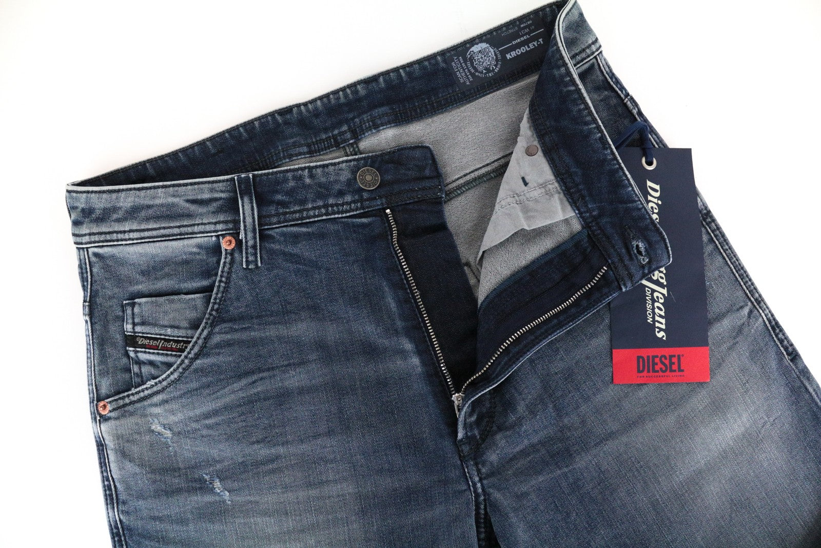 DIESEL Krooley-T 0870W Men's Jeans W31 Sweat Jogg Tapered Blue Cotton Stretch