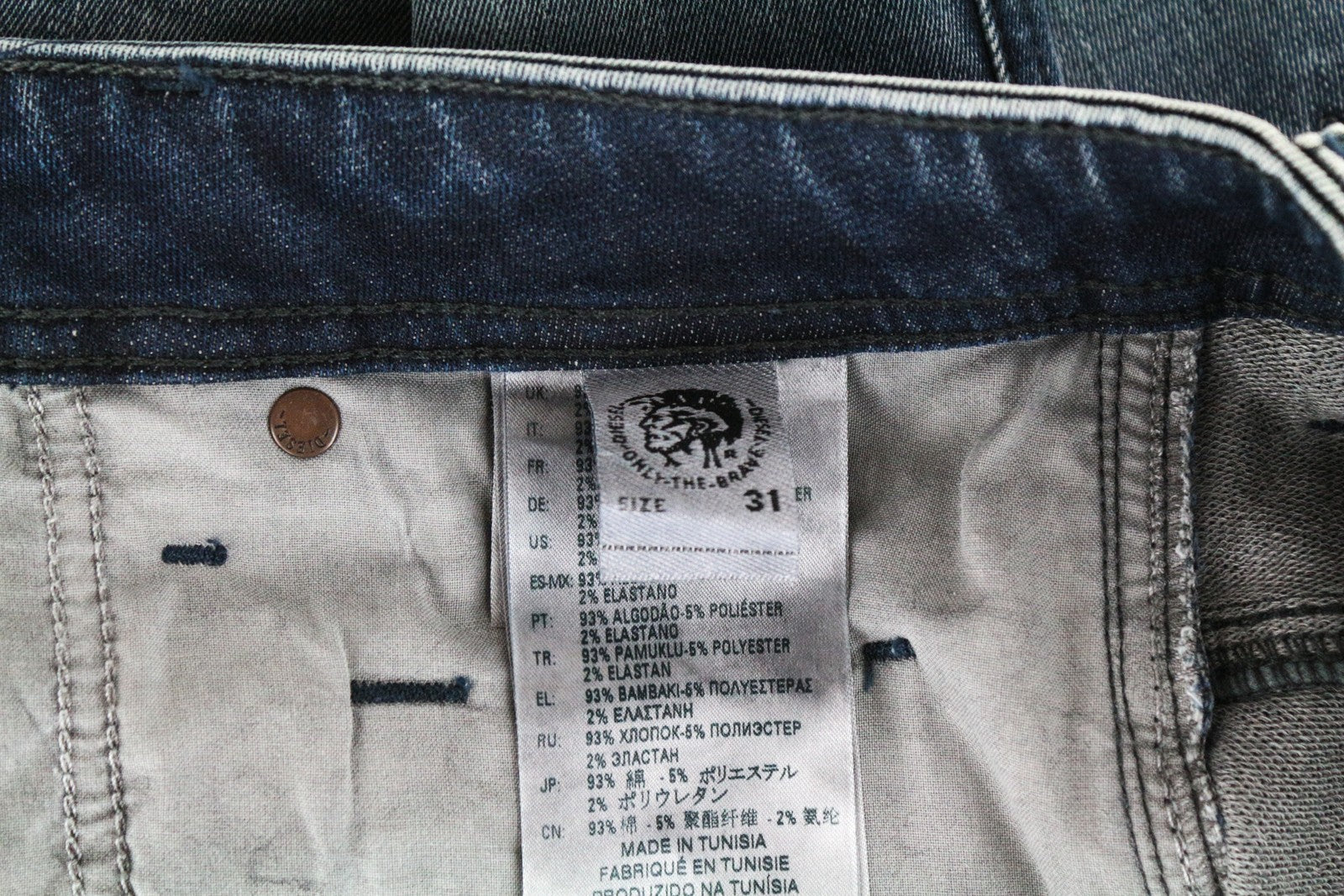 DIESEL Krooley-T 0870W Men's Jeans W31 Sweat Jogg Tapered Blue Cotton Stretch