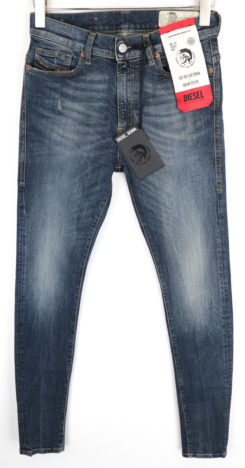 DIESEL D-Amny 069GC Men's Jeans W27 L32 Skinny Fit Blue Cotton Stretch Washed