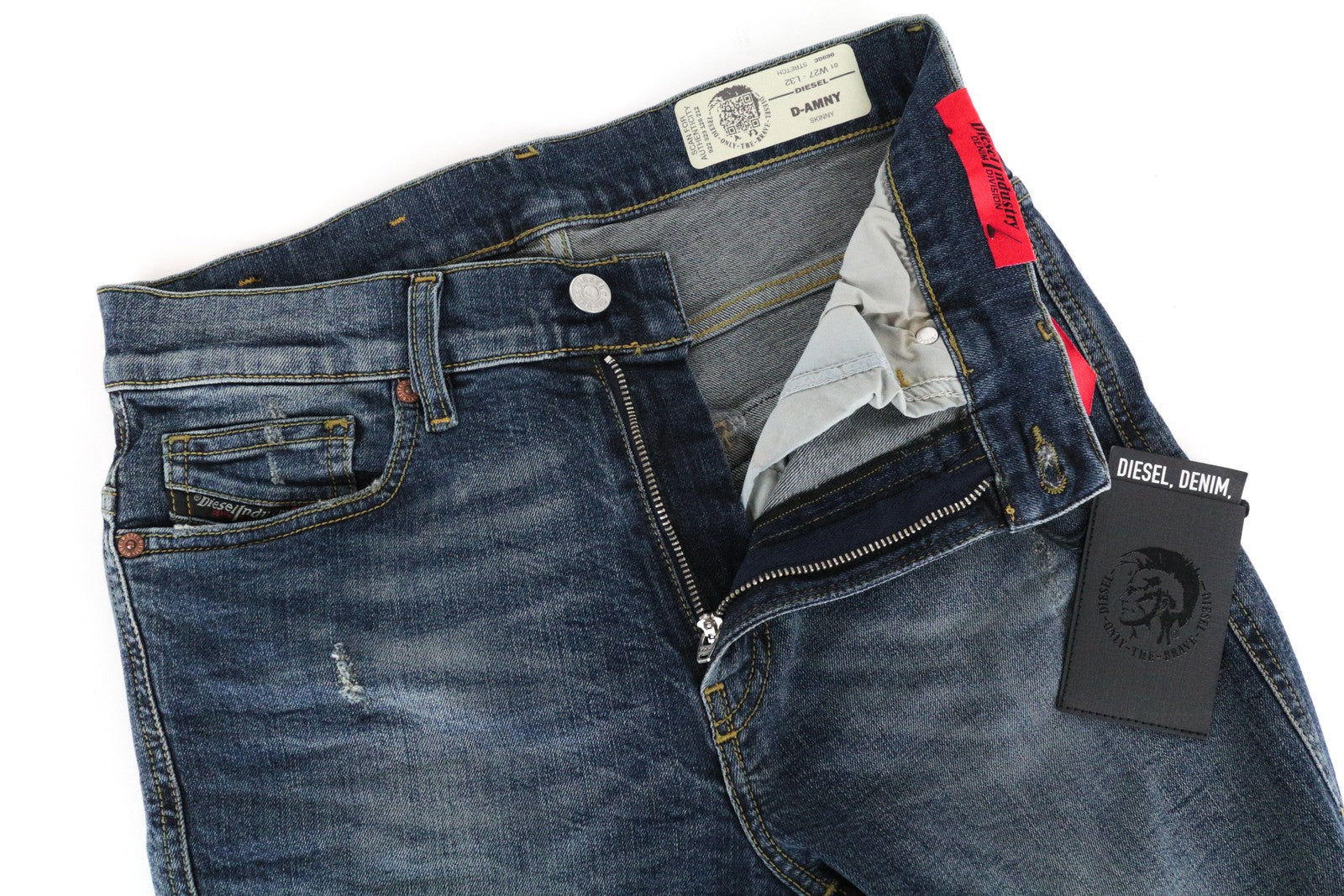 DIESEL D-Amny 069GC Men's Jeans W27 L32 Skinny Fit Blue Cotton Stretch Washed