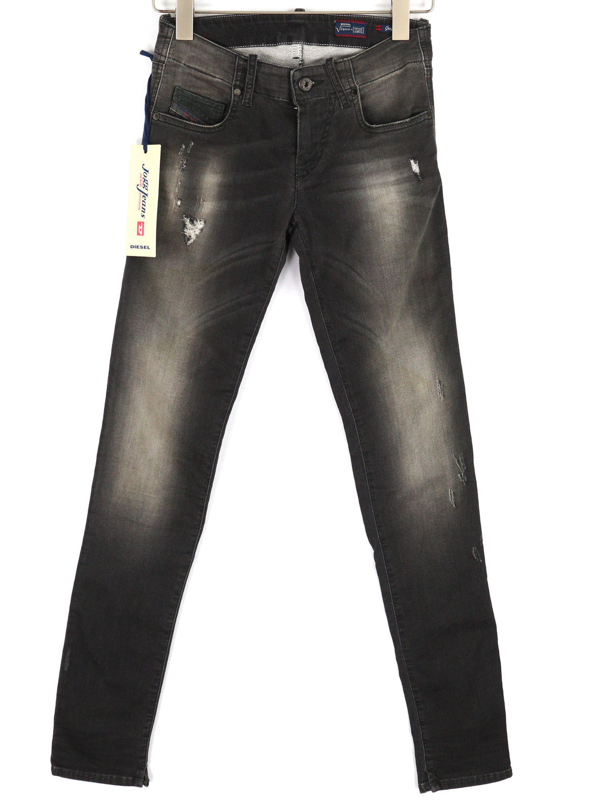 DIESEL Grupee-Ne 0835B Women Jeans W25 Jogg Denim Sweat Skinny Fit Washed Logo