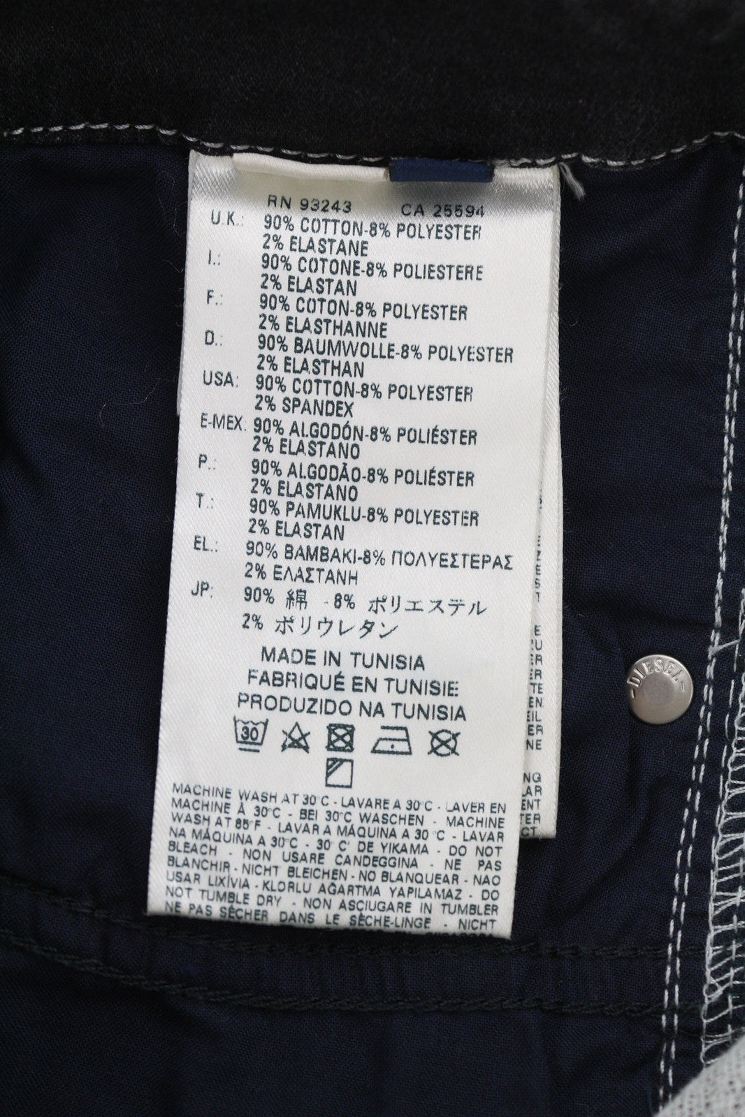 DIESEL Grupee-Ne 0835B Women Jeans W25 Jogg Denim Sweat Skinny Fit Washed Logo