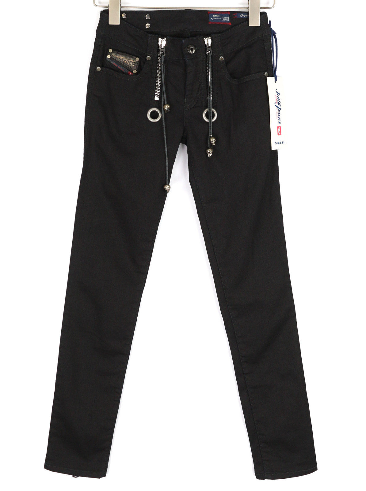 DIESEL Reboot-B-Grupee-Ne-B 0608S Women Jeans W23 Jog Denim Sweat Black RRP€280