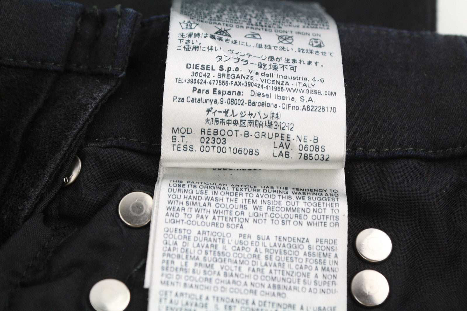 DIESEL Reboot-B-Grupee-Ne-B 0608S Women Jeans W23 Jog Denim Sweat Black RRP€280