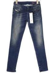 DIESEL Grupee-Ne 0662L Women Jeans W25 Jogg Denim Sweat Skinny Fit Blue RRP€250