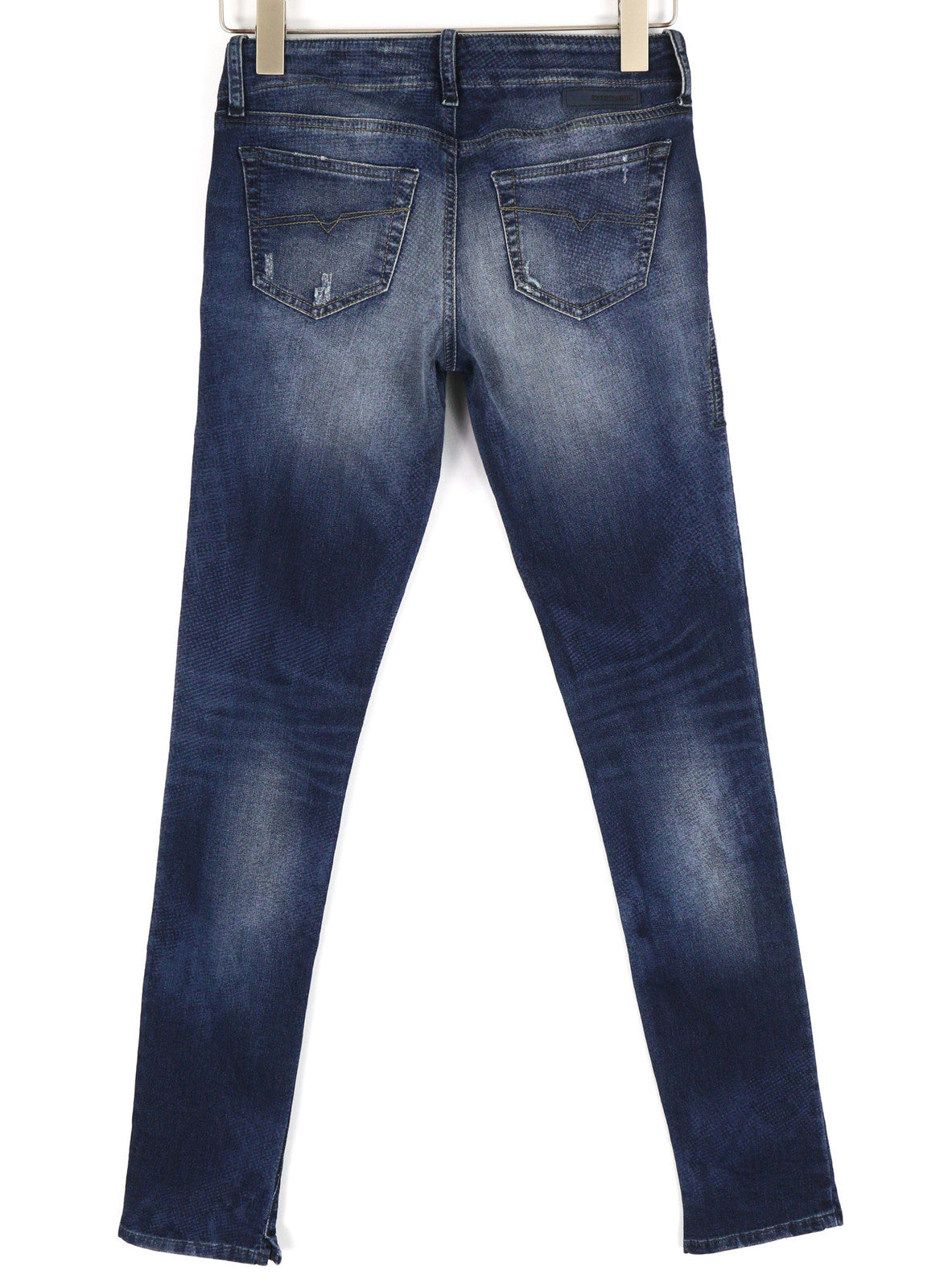 DIESEL Grupee-Ne 0666W Women Jeans W25 Jogg Denim Sweat Skinny Fit Washed Blue