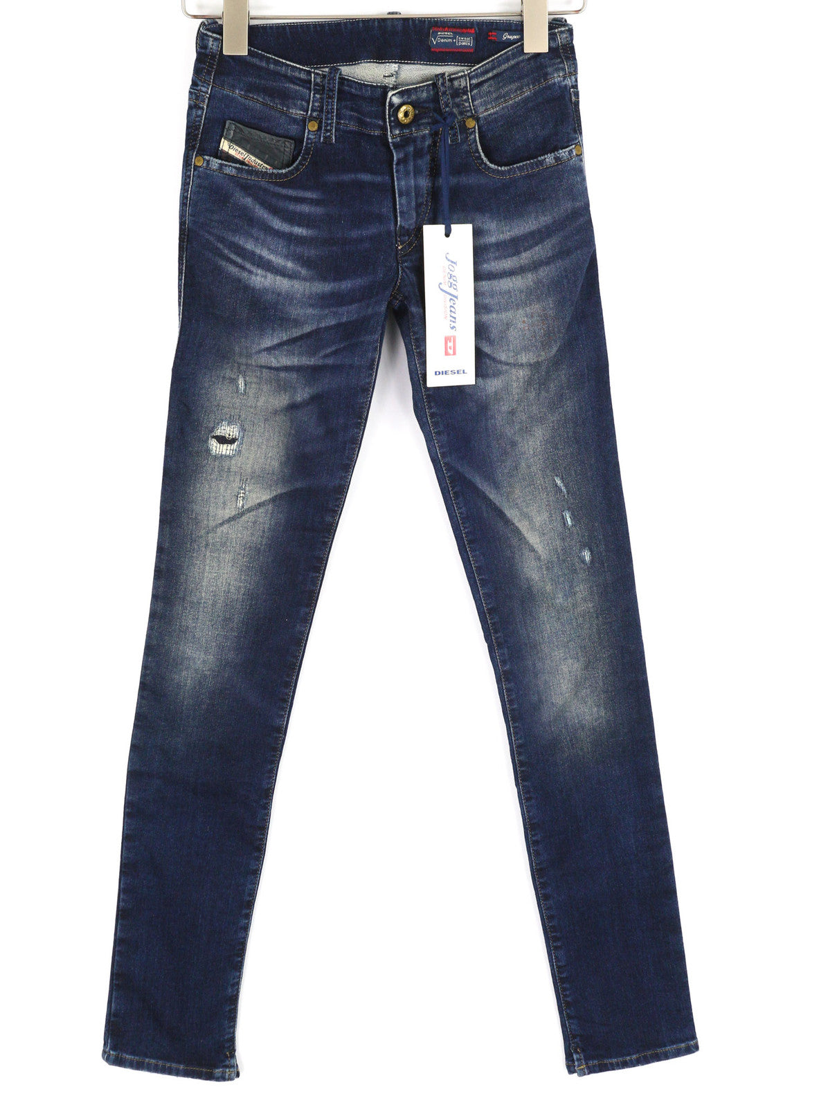 DIESEL Grupee-Ne 0607U Women Jeans W23 Jogg Denim Sweat Skinny Fit Blue RRP€250