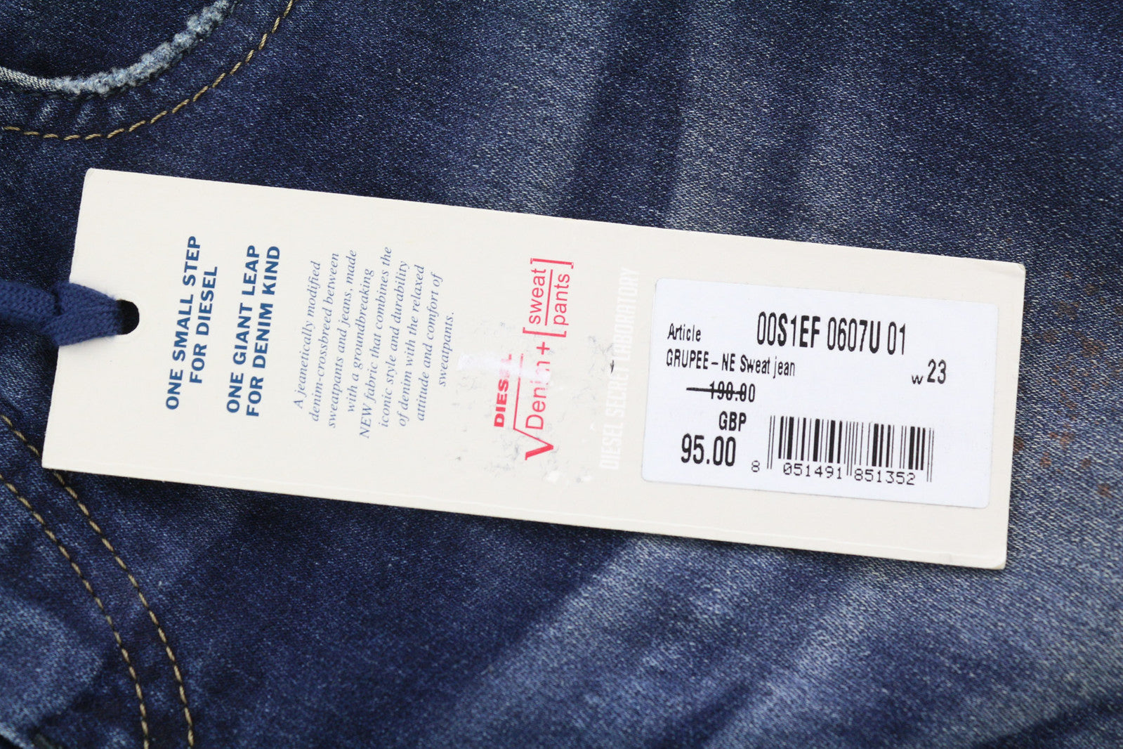 DIESEL Grupee-Ne 0607U Women Jeans W23 Jogg Denim Sweat Skinny Fit Blue RRP€250