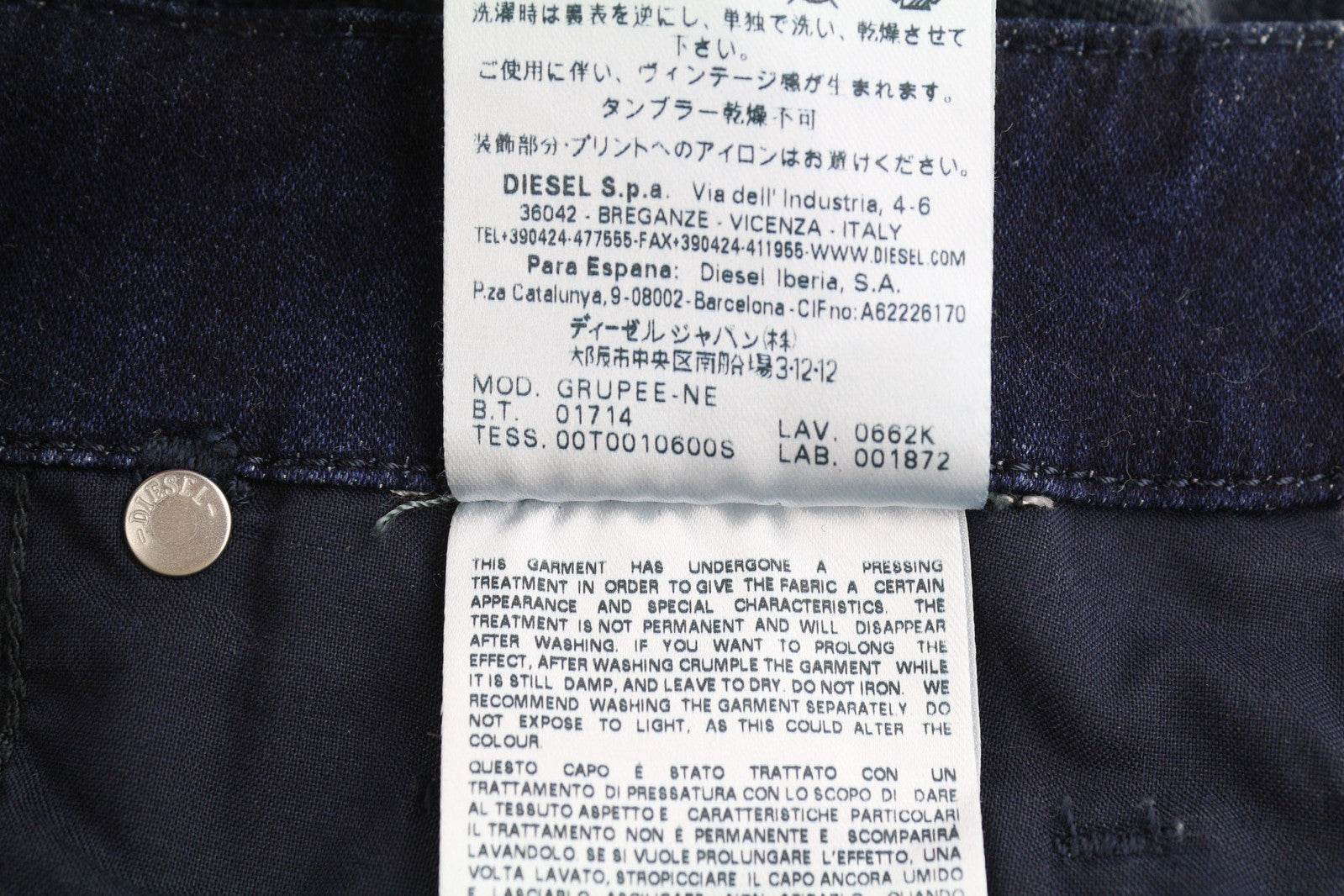 DIESEL Grupee-Ne 0662K Women Jeans W23 Jogg Denim Sweat Skinny Fit Blue RRP€250