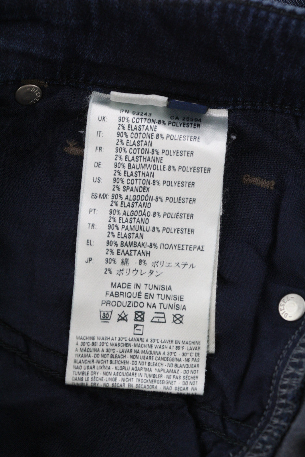 DIESEL Grupee-Ne 0848K Women Jeans W23 Jogg Denim Sweat Skinny Fit Washed Blue