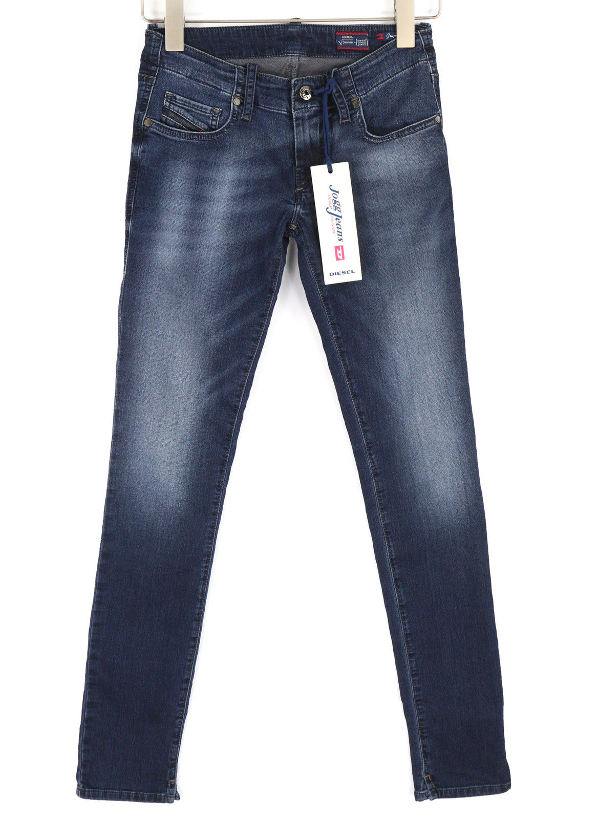 DIESEL Grupee-Ne 0848K Women Jeans W23 Jogg Denim Sweat Skinny Fit Washed Blue