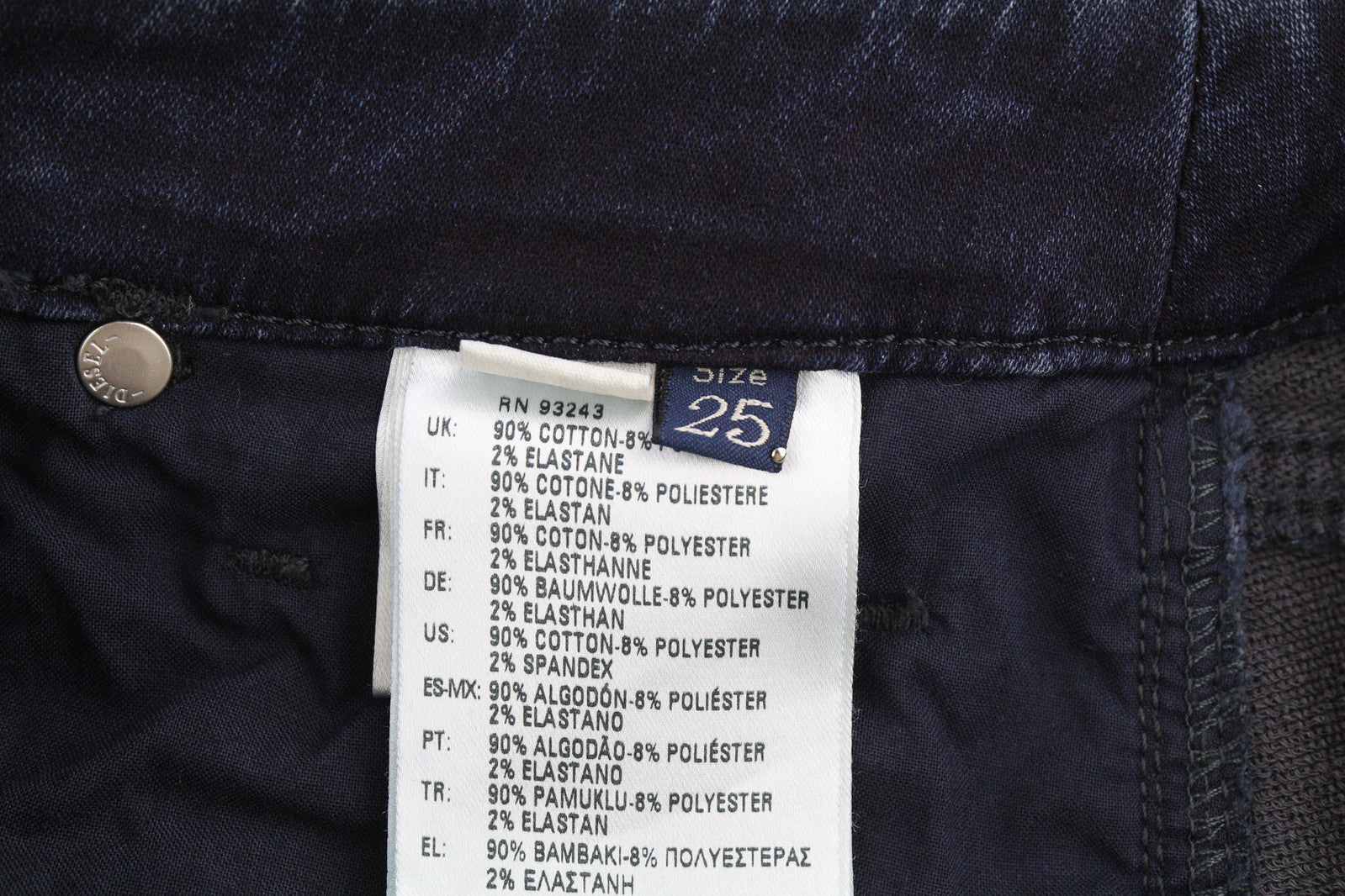 DIESEL Grupee-Ne 0842W Women Jeans W25 Jogg Denim Sweat Skinny Fit Washed Blue