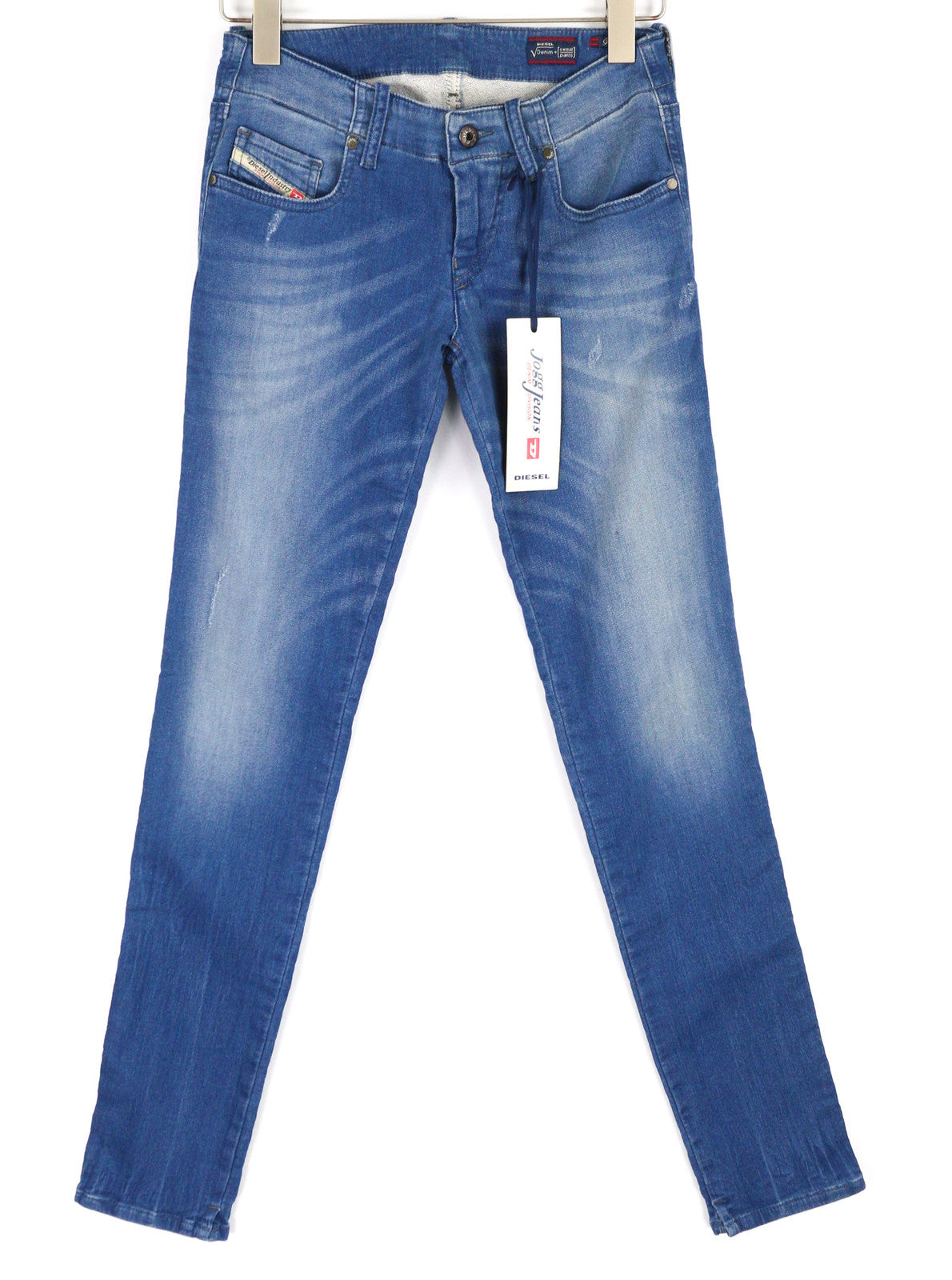 DIESEL Grupee-Ne 0837T Women Jeans W25 Jogg Denim Sweat Skinny Fit Washed Blue