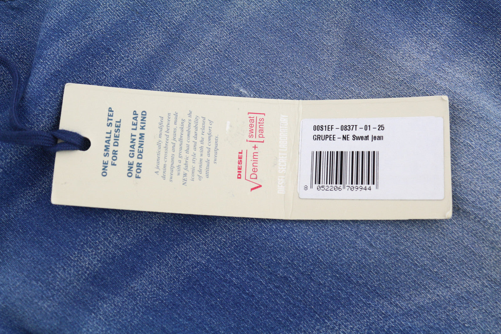 DIESEL Grupee-Ne 0837T Women Jeans W25 Jogg Denim Sweat Skinny Fit Washed Blue