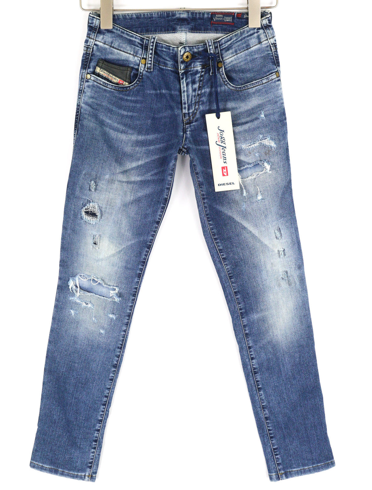 DIESEL Grupee-Ne 0607U Women Jeans W23 Jogg Denim Sweat Skinny Fit Blue RRP€250