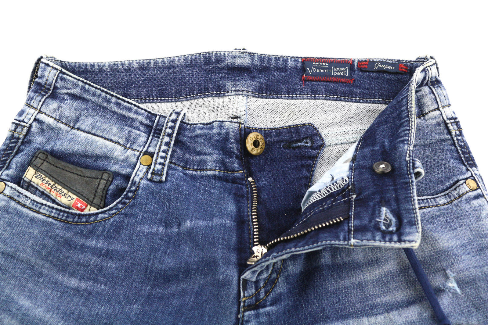 DIESEL Grupee-Ne 0607U Women Jeans W23 Jogg Denim Sweat Skinny Fit Blue RRP€250