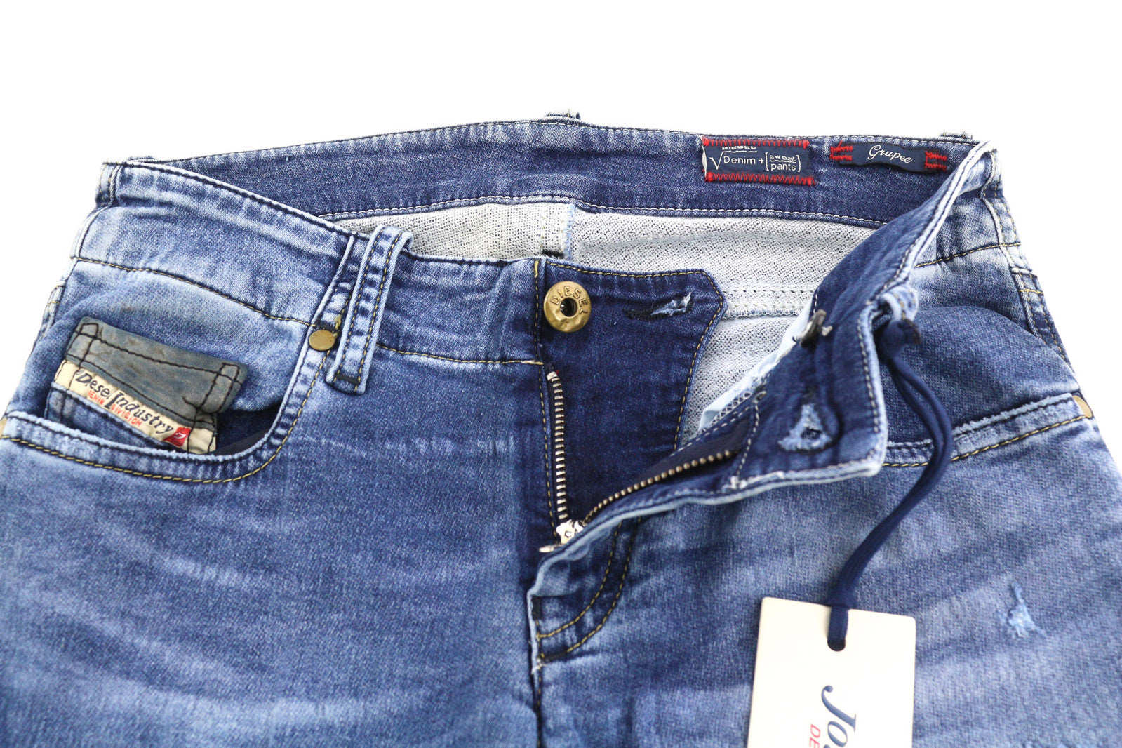 DIESEL Grupee-Ne 0607U Women Jeans W23 Jogg Denim Sweat Skinny Fit Logo RRP€250