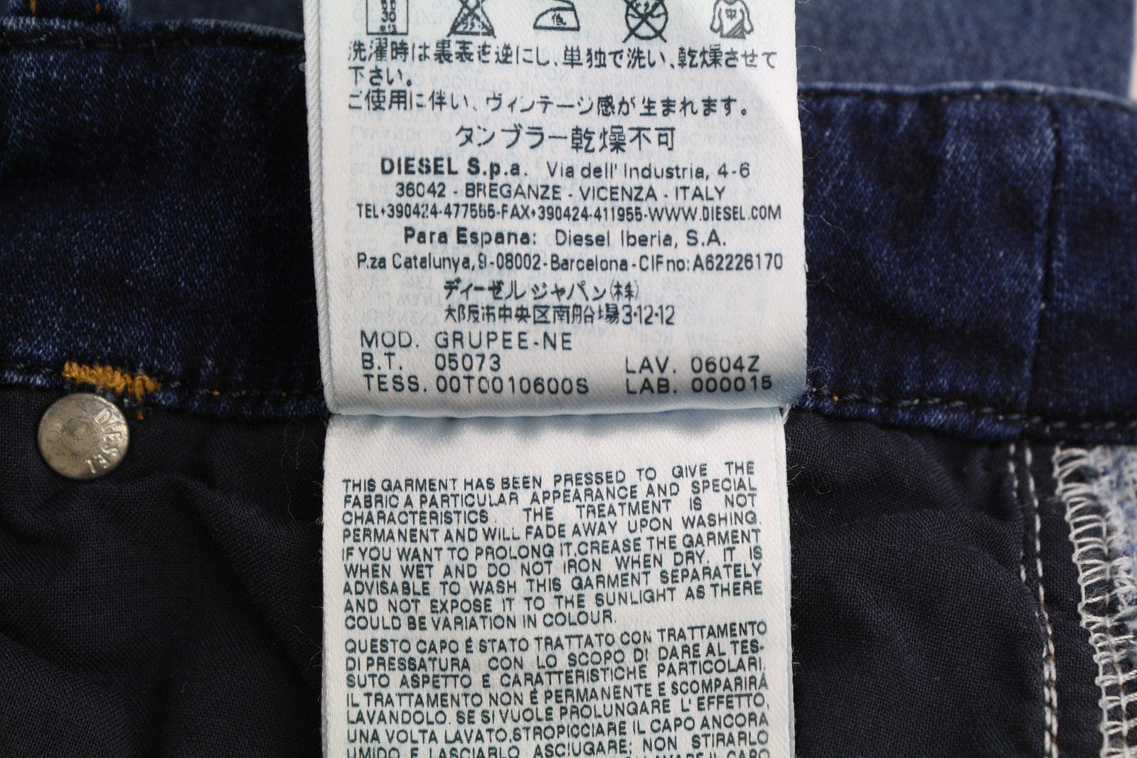 DIESEL Grupee-Ne 0604Z Women Jeans W23 Jogg Denim Sweat Skinny Fit Logo RRP€250