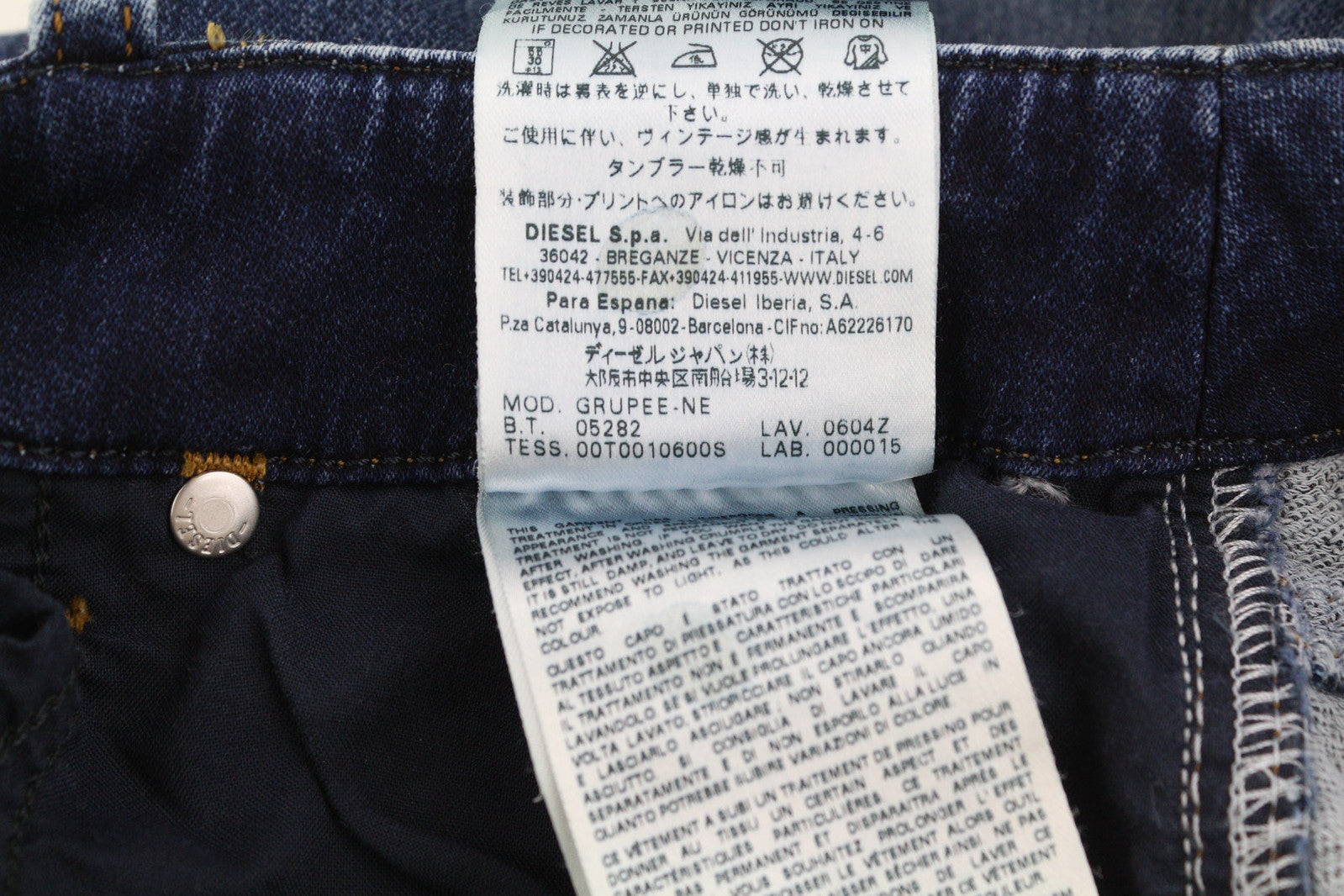 DIESEL Grupee-Ne 0604Z Women Jeans W23 Jogg Denim Sweat Skinny Fit Blue RRP€250