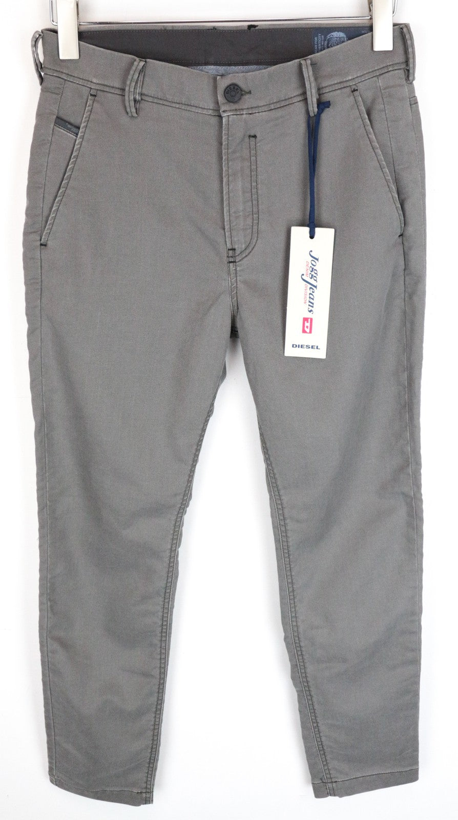 DIESEL Chino-M-NE 0685E Men's Jeans W28 Sweat Jogg Slim Fit Grey Stretch Pleats