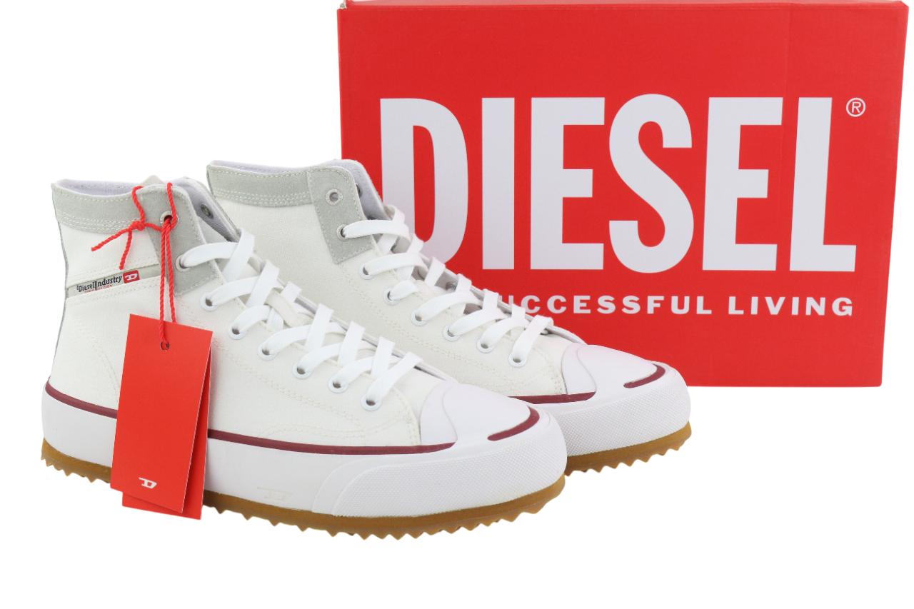 DIESEL S-Principia Mid Men Sneakers EU45 White High Top RRP€185 Trainers