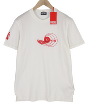 DIESEL T-Diebind-Slits-E1 Men T-Shirt L Short Sleeve Crew Collar Tricot RRP€80