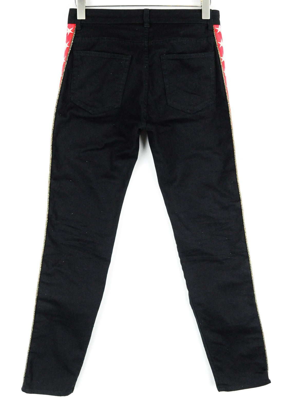 MAISON SCOTCH womens W30/L31 Black Straight Jeans Star Stripe Side Detail