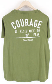 GOOD GENES mens T-Shirt M Green Cotton Short sleeved Pullover Round Neck