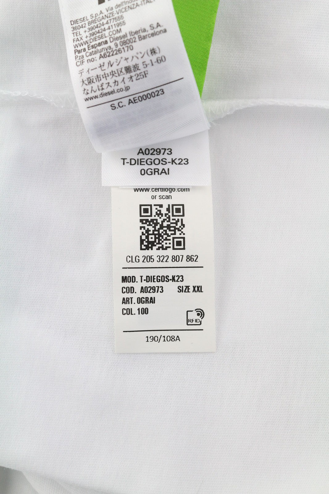 DIESEL T-Diegos-K23 vyriški marškinėliai trumpomis rankovėmis, apvalia apykakle, trikotažiniai 