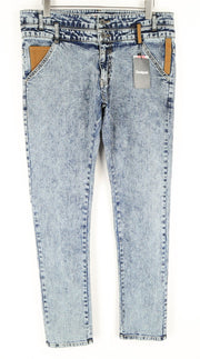 DESIGUAL Coll mens Slim Jeans W36 Blue Washed  stretchy Cotton Casual