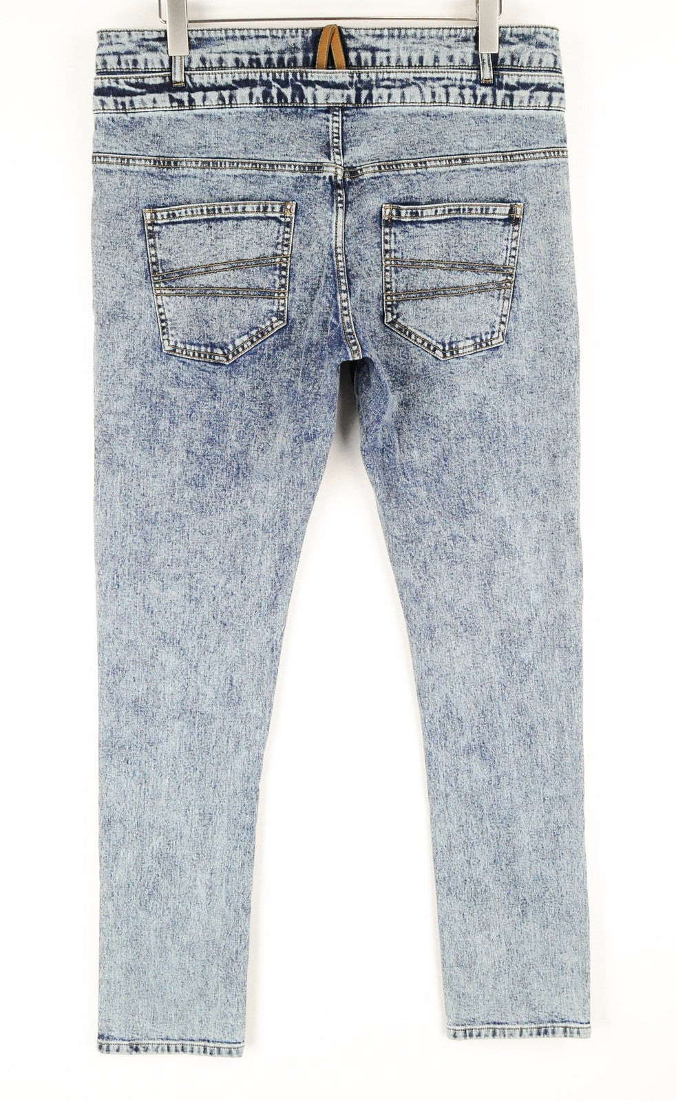 DESIGUAL Coll vyriški Slim džinsai UK18 mėlyni, skalbti, tamprūs, laisvalaikio medvilniniai džinsai 