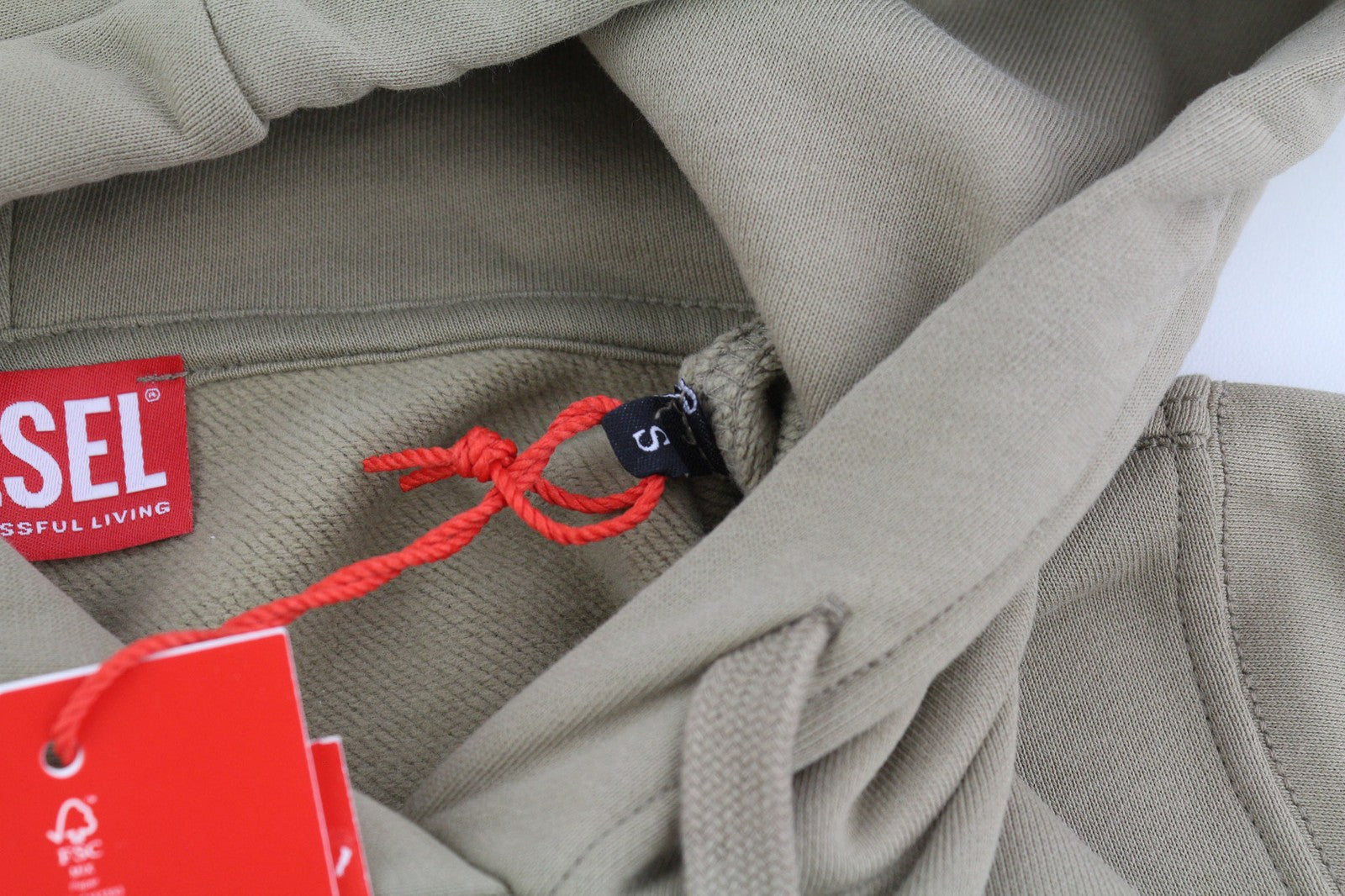 DIESEL F-Reggy-Hood-Doval-P Women Hoodie S Light Brown Pullover RRP€135