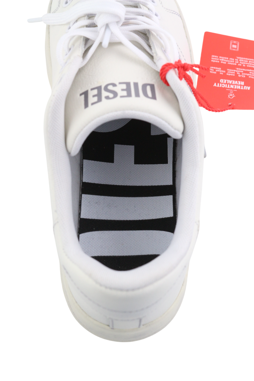 DIESEL S-Athene Low Men Sneakers EU42 White Leather Lace Up RRP160 Trainers