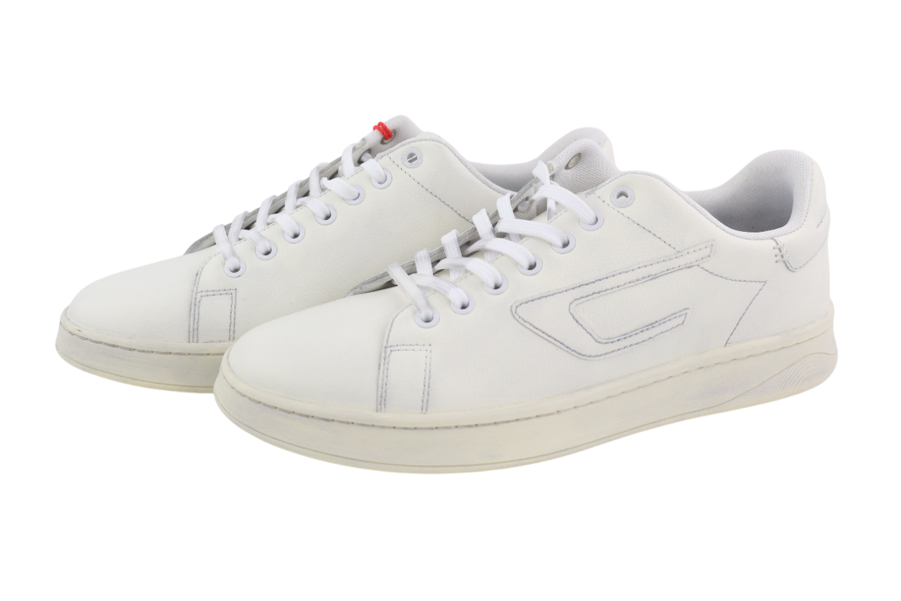DIESEL S-Athene Low Men Sneakers EU42 White Leather Lace Up RRP160 Trainers