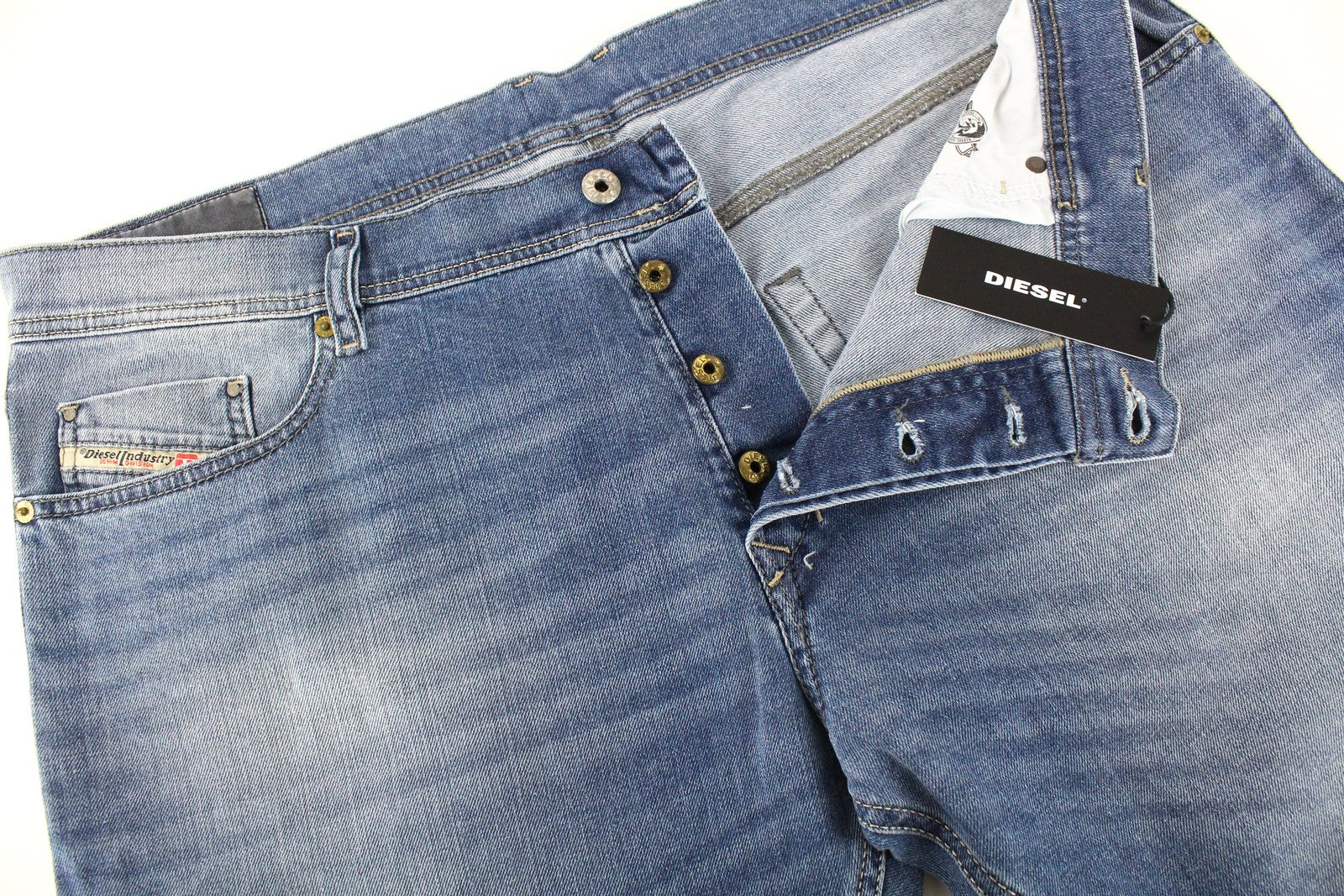 DIESEL Tepphar 0842H mens Jeans W40/L32 Slim Carrot  Washed stretchy Blue