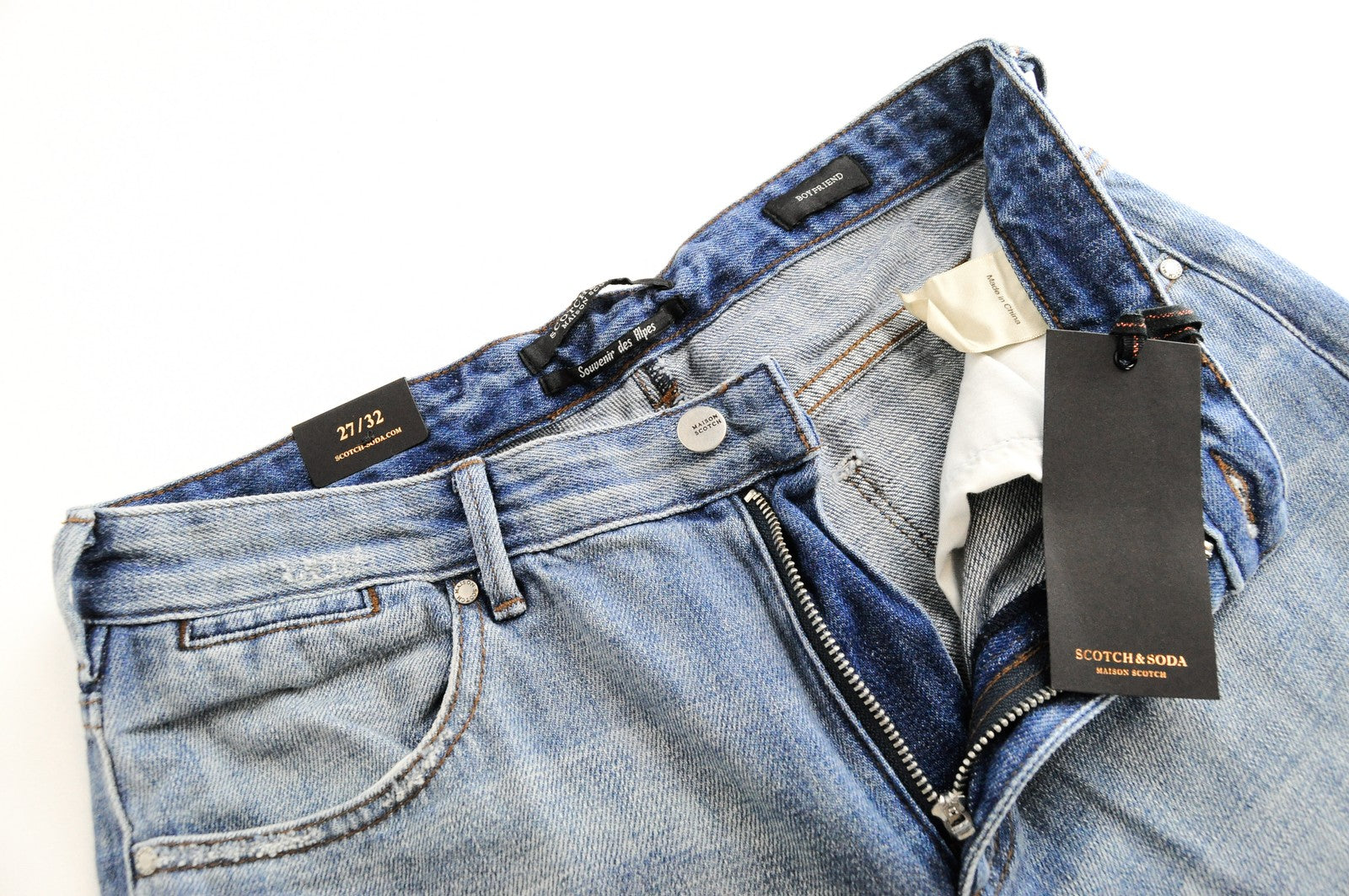 MAISON SCOTCH womens Jeans W27/L32 Boyfriend  Light Blue Wash