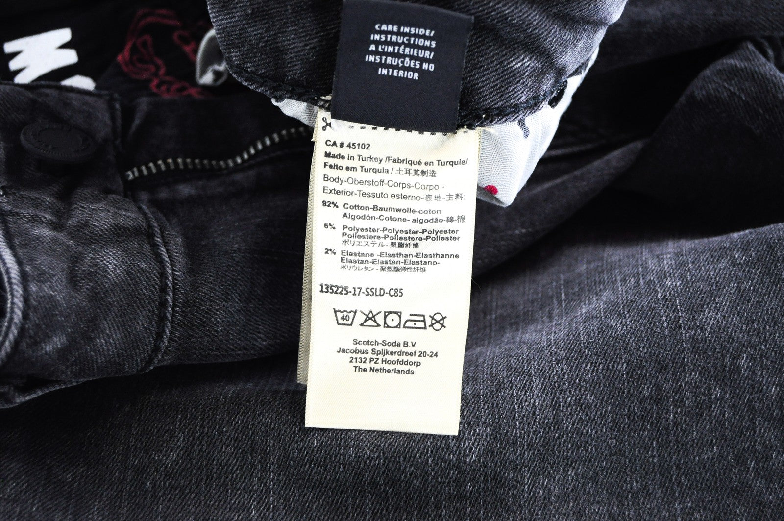 SCOTCH & SODA womens Skinny W32/L32 Grey Distressed Washed  Jeans