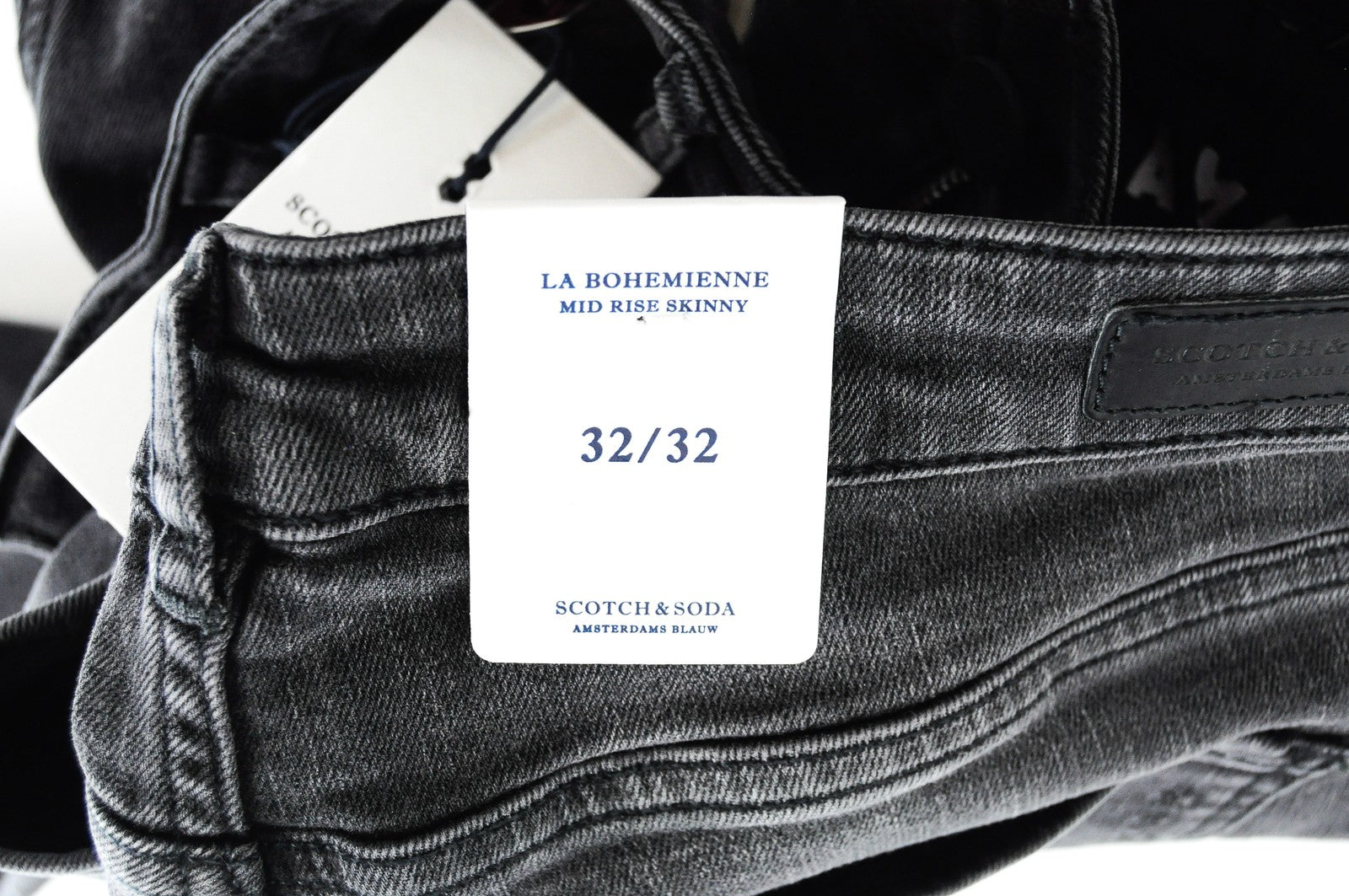 SCOTCH & SODA womens Skinny W32/L32 Grey Distressed Washed  Jeans