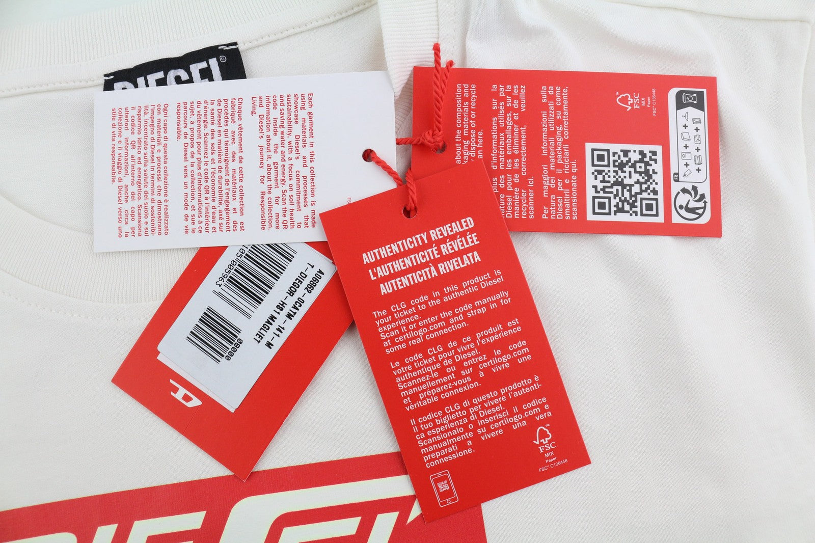 DIESEL T-Diegor-HS1 Mens T-Shirt M Short sleeved Crew Collar Tricot