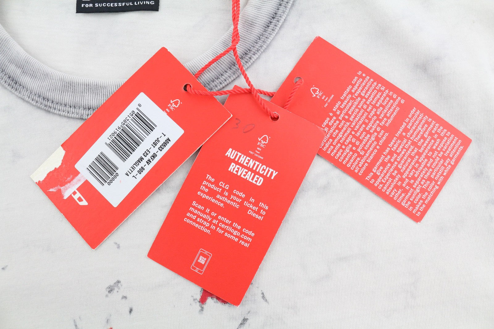 DIESEL T-Just-E23 Men T-Shirt L Short Sleeve Crew Collar Tricot RRP€90