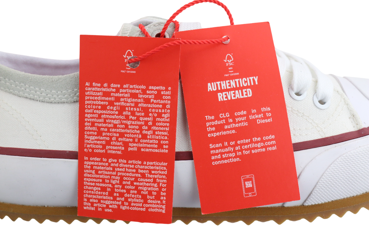 DIESEL S-Principia Low Men Sneakers EU41 White Lace Up Low Top Trainers RRP€185