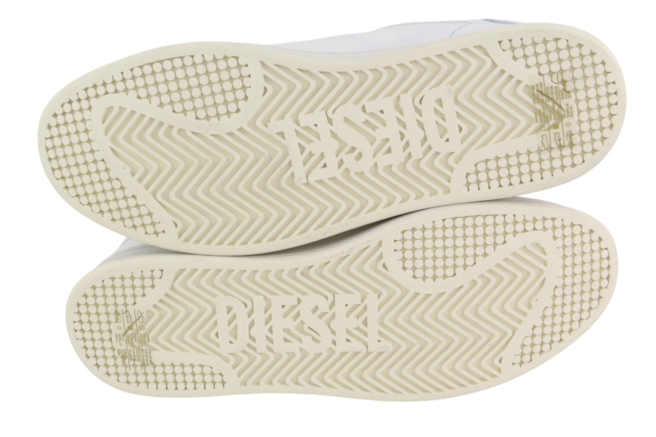 DIESEL S-Athene Low Men Sneakers EU44.5 White Leather Lace Up Trainers RRP€160