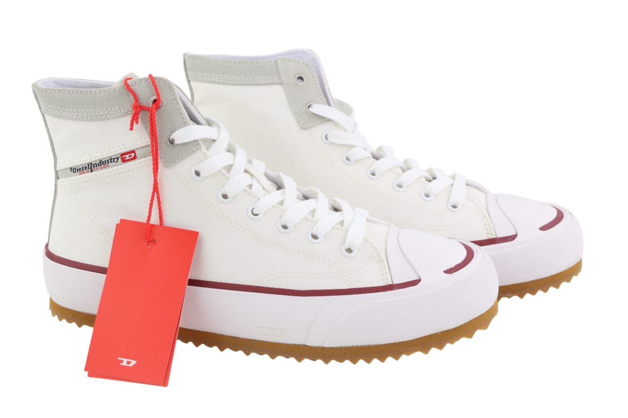 DIESEL S-Principia Mid Men Sneakers EU43 White High Top Lace  Trainers RRP€185